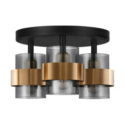 Luminosa Lighting Luminosa Sianna Shade Cluster Ceiling Light Smokey, Sandy Black, Brass Gold E27 3X12W - thumbnail 1