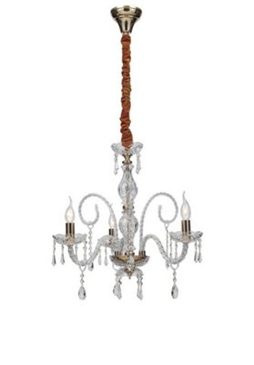 Luminosa Lighting Luminosa Monalisa 3 Light Chandeliers Gold, Crystal 53X70Cm