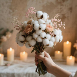 10 Natural Dried Cotton Flowers, Flower Bouquet, Cotton Branches, Artificial Dried Plants For Balcony, Home, Table, Composition - thumbnail 3