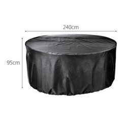Cozy Bay Ezbreathe 6 8 Seat Round Patio Set Cover In Black - thumbnail 2