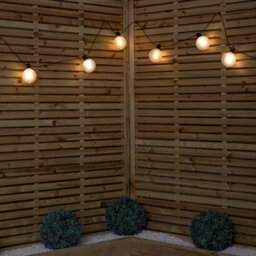 Samuel Alexander 4.5M Set Of 10 Frosted Ball Style Cap String Lights With Filament In Warm White - thumbnail 4