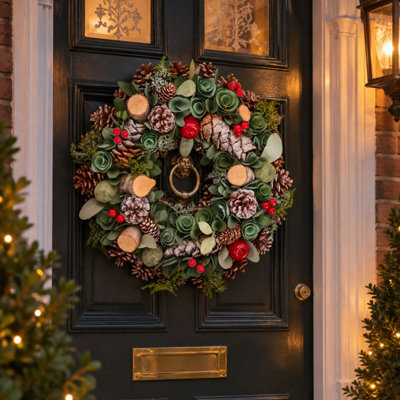 Neo 50Cm Christmas Wreath Front Door Artificial Festive Woodland Wreath - image 1