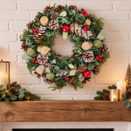Neo 50Cm Christmas Wreath Front Door Artificial Festive Woodland Wreath - thumbnail 7