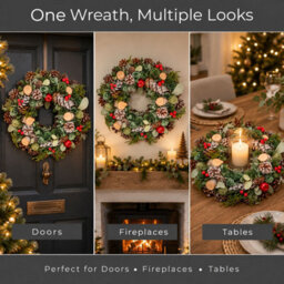 Neo 50Cm Christmas Wreath Front Door Artificial Festive Woodland Wreath - thumbnail 5
