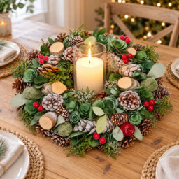 Neo 50Cm Christmas Wreath Front Door Artificial Festive Woodland Wreath - thumbnail 8