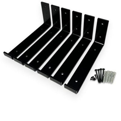 MKGT 6X Heavy Duty Industrial Shelf Brackets, Rustic Scaffold Board Brackets For Floating Shelves Wall-Mounted Shelving Brackets - image 1