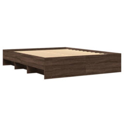 Berkfield Bed Frame Without Mattress Brown Oak 150X200 Cm King Size Engineered Wood - thumbnail 7