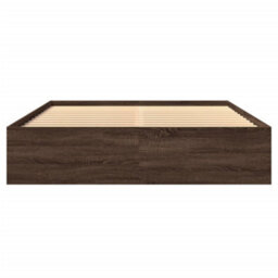 Berkfield Bed Frame Without Mattress Brown Oak 150X200 Cm King Size Engineered Wood - thumbnail 5