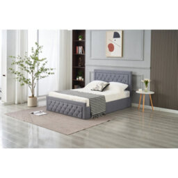 Home Treats Ottoman Bed Frame Double High Headboard Storage Bed  - Hybrid Mattress - thumbnail 2
