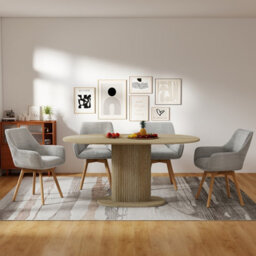 Longtoo Set Of 2 Swivel Dining Chairs , Swivel Upholstered Chairs With Armrests And Wooden Legs, Grey - thumbnail 6