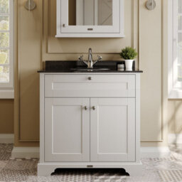Hudson Reed Floor Standing 2 Door Traditional Vanity Unit With 1 Tap Hole Black Marble Top & Basin, Timeless Sand, 820 X 470 mm - thumbnail 2
