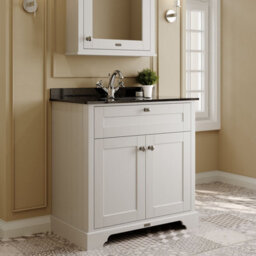 Hudson Reed Floor Standing 2 Door Traditional Vanity Unit With 1 Tap Hole Black Marble Top & Basin, Timeless Sand, 820 X 470 mm - thumbnail 4
