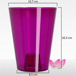 B2C Plant Orchid Pot Plastic  Gloss Oval Planter 12 Cm Purple Transparent - thumbnail 4