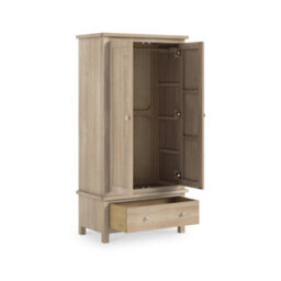 Farro Oak Double Wardrobe With Drawer - By Roseland Furniture - thumbnail 5