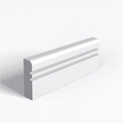 Marlborough - Double Set - Mdf Primed Pencil Round And 2 Square Grooves Architrave - 15mm (T) X 58mm (H)