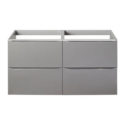 GoodHome Imandra Gloss Anthracite Wall-Mounted Bathroom Vanity Unit (H) 600mm (W) 1200mm - image 1