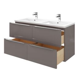 GoodHome Imandra Gloss Anthracite Wall-Mounted Bathroom Vanity Unit (H) 600mm (W) 1200mm - thumbnail 4