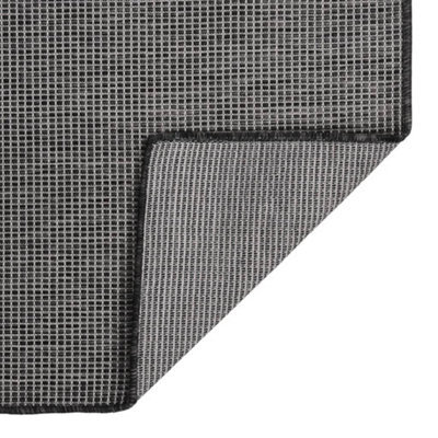 Berkfield Durable Outdoor Flatweave Rug 160X230 Cm Grey - image 1