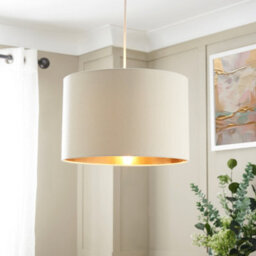 Inlight Helene Ivory Gold Effect Cylinder Light Shade (D)30Cm - thumbnail 1