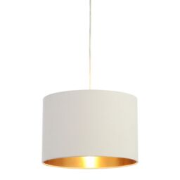 Inlight Helene Ivory Gold Effect Cylinder Light Shade (D)30Cm - thumbnail 4