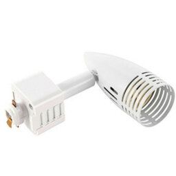 Adjustable Ceiling Track Spotlight Gloss White Single 7W Gu10 Lamp Downlight - thumbnail 3