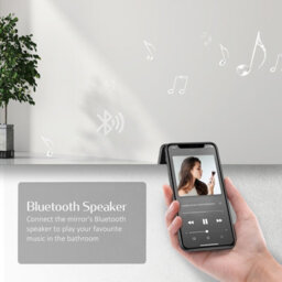 Emke Bluetooth Bathroom Mirror 1000 X 700mm Led Mirror With Touch Switch, Demister, Shaver Socket, 3X Magnifying - thumbnail 2