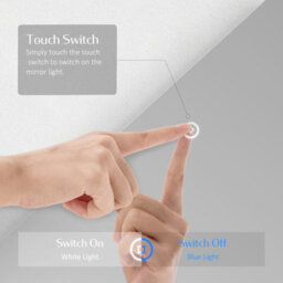 Emke Bluetooth Bathroom Mirror 1000 X 700mm Led Mirror With Touch Switch, Demister, Shaver Socket, 3X Magnifying - thumbnail 3