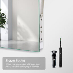 Emke Bluetooth Bathroom Mirror 1000 X 700mm Led Mirror With Touch Switch, Demister, Shaver Socket, 3X Magnifying - thumbnail 5