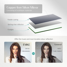 Emke Bluetooth Bathroom Mirror 1000 X 700mm Led Mirror With Touch Switch, Demister, Shaver Socket, 3X Magnifying - thumbnail 7
