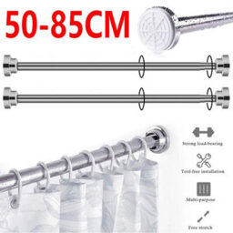 Telescopic Net Voile Tension Curtain Rail Pole Rod Rods Spring Loaded Extendable - thumbnail 2