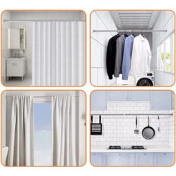 Telescopic Net Voile Tension Curtain Rail Pole Rod Rods Spring Loaded Extendable - thumbnail 5
