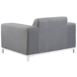 Wyld And Coco 5-Seater Garden Sofa Set Grey Fabric With White Aluminium Legs And Ottoman - Large Outdoor Seating - thumbnail 9