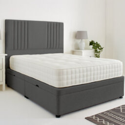 Urban Textures - Milan Ottoman Bed Rounded Headboard Side Lift: Boucle Grey - thumbnail 1