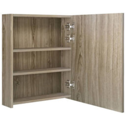 Berkfield Led Bathroom Mirror Cabinet Oak 50X14X60 Cm - thumbnail 5