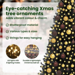 Vidaxl Christmas Tree With 300 Leds With Stand Black 180 Cm Pvc - thumbnail 9