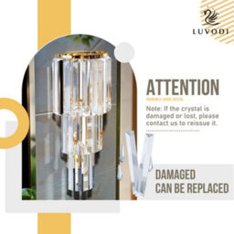 Vrygle 19X50Cm Crystal Wall Lamp Bedroom Wall Sconce Brass Wall Light Lobby Bar Modern Lighting - thumbnail 4