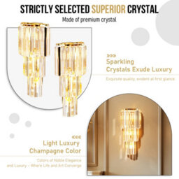 Vrygle 19X50Cm Crystal Wall Lamp Bedroom Wall Sconce Brass Wall Light Lobby Bar Modern Lighting - thumbnail 5