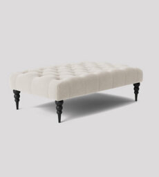 Alyana 180Cm Rectangle Ottoman Bench With Wooden Legs - Beige Naple Chesterfield Upholstered Footstool - thumbnail 2