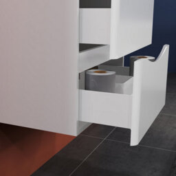 Sline 500mm Wall-Hung White Bathroom Vanity Unit With Integrated Sink,2 Soft-Close Drawers For Storage - thumbnail 6