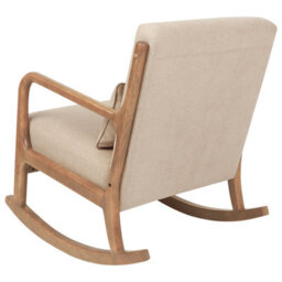 Beliani Rocking Chair Skovde Fabric Beige - thumbnail 5