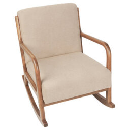 Beliani Rocking Chair Skovde Fabric Beige - thumbnail 8