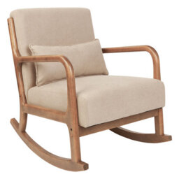 Beliani Rocking Chair Skovde Fabric Beige