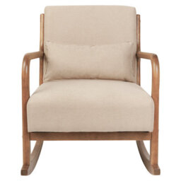 Beliani Rocking Chair Skovde Fabric Beige - thumbnail 4