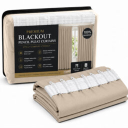 Imperial Rooms Blackout Curtain-Thermal Ready Made Pencil Pleat Curtain (2 Panel) For Bed Room Curtain Cream, (W)1.68Mx(L)1.83M - thumbnail 9