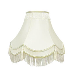 "12"" Double Scallop Cream Lampshade Traditional Fabric Shade For Table Or Ceiling Lamps Elegant Lighting In Multiple Sizes"