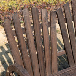Outsunny 2 Seater Garden Bench W/ Wheel-Shaped Armrests Carbonized Colour - thumbnail 9