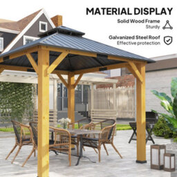 Outsunny 3X(3)M Double-Tier Hardtop Gazebo, Outdoor Patio Shelter, Grey - thumbnail 4