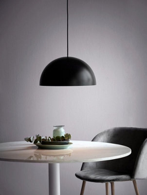 Nordlux Ellen Metal Pendant Light Dome Shade Black,mains - image 1