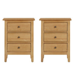 Hallowood Furniture Aston 3 Drawer Bedside Table, Set Of 2 - thumbnail 8