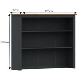 Mercers Furniture Corona Charcoal 3 Door Dresser Top Dark Grey Solid Wood Mexican Pine Sideboard Topper - thumbnail 3